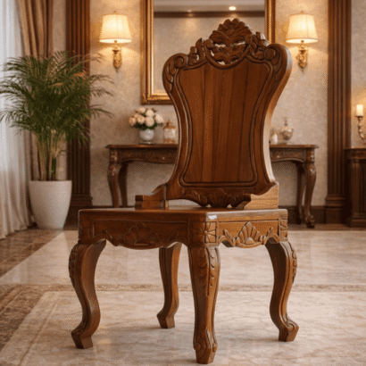 Royal Antique Solid Wood Dining Chair – Hand Carved Luxury Design