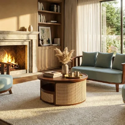 Modern Round Wooden Coffee Table