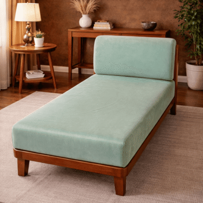 Modern Fabric Lounger Sofa Bed – Single Daybed Recliner