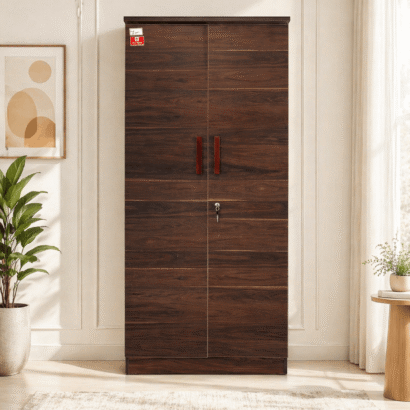 2 Door Wooden Wardrobe – Compact Storage Almirah
